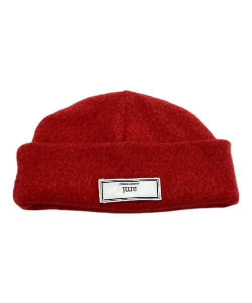 AMI PARIS（アミ パリス）AMI PARIS (アミ パリス) ニット帽 レッドの古着・服飾アイテム