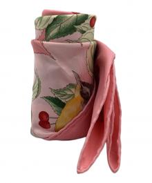 HERMES（エルメス）の古着「シルクスカーフ　Les merises」｜ピンク