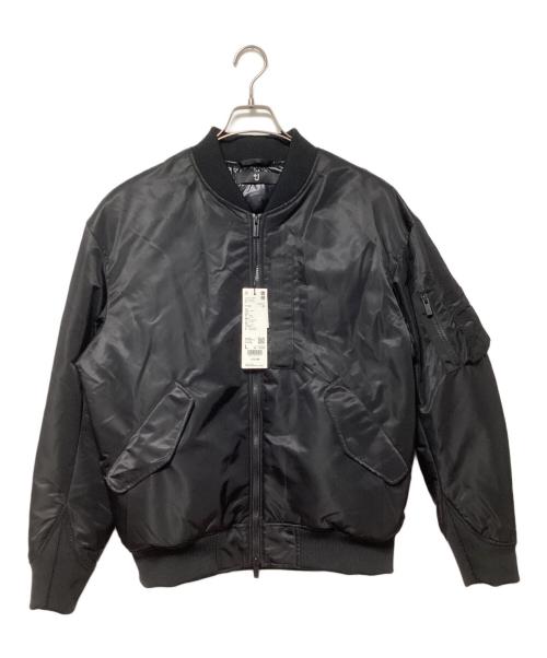 UNIQLO+J（ユニクロ プラスジェイ）UNIQLO+J (ユニクロ プラスジェイ) ハイブリッドダウンオーバーサイズMA-1ブルゾン ブラック サイズ:L 未使用品の古着・服飾アイテム