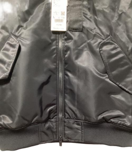 UNIQLO+J（ユニクロ プラスジェイ）UNIQLO+J (ユニクロ プラスジェイ) ハイブリッドダウンオーバーサイズMA-1ブルゾン ブラック サイズ:L 未使用品の古着・服飾アイテム
