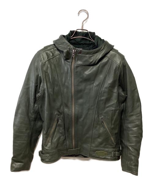 KADOYA（カドヤ）KADOYA (カドヤ) kawasaki (カワサキ) レザージャケット オリーブ サイズ:LLの古着・服飾アイテム