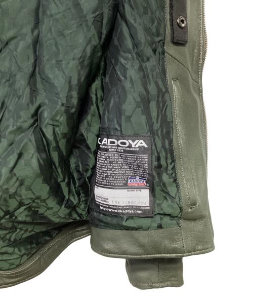 KADOYA（カドヤ）KADOYA (カドヤ) kawasaki (カワサキ) レザージャケット オリーブ サイズ:LLの古着・服飾アイテム
