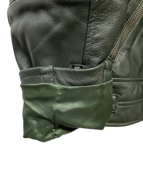 KADOYA（カドヤ）KADOYA (カドヤ) kawasaki (カワサキ) レザージャケット オリーブ サイズ:LLの古着・服飾アイテム