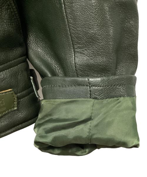 KADOYA（カドヤ）KADOYA (カドヤ) kawasaki (カワサキ) レザージャケット オリーブ サイズ:LLの古着・服飾アイテム