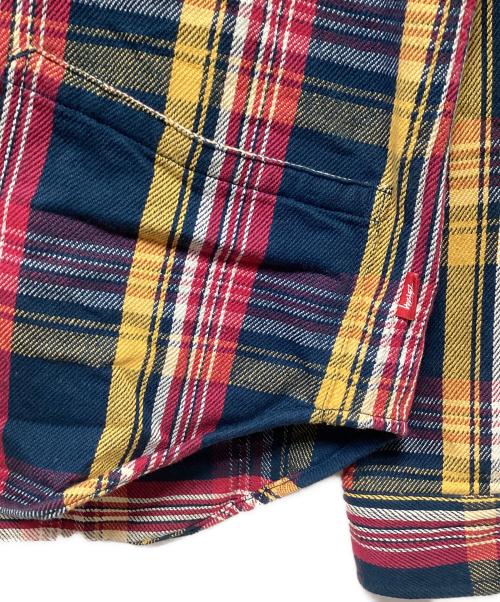 stussy（ステューシー）stussy (ステューシー) フード付ネルシャツ ネイビー×レッド サイズ:SMALLの古着・服飾アイテム