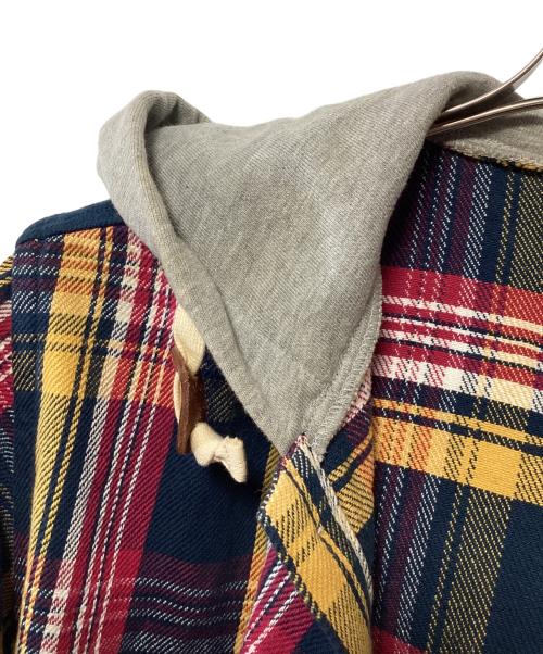 stussy（ステューシー）stussy (ステューシー) フード付ネルシャツ ネイビー×レッド サイズ:SMALLの古着・服飾アイテム