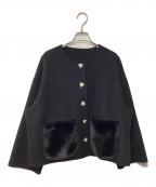Gypsohilaジプソフィア）の古着「ノーカラージャケット」｜ブラック