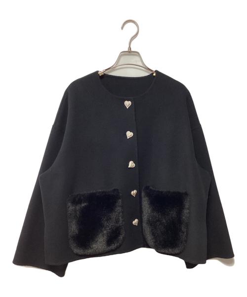 Gypsohila（ジプソフィア）Gypsohila (ジプソフィア) ノーカラージャケット ブラック サイズ:Freeの古着・服飾アイテム