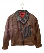 GIORGIO ARMANIジョルジョアルマーニ）の古着「レザーブルゾン」｜ブラウン×ブラック