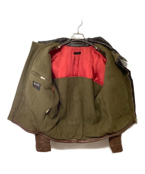 GIORGIO ARMANI（ジョルジョアルマーニ）GIORGIO ARMANI (ジョルジョアルマーニ) レザーブルゾン ブラウン×ブラック サイズ:Freeの古着・服飾アイテム