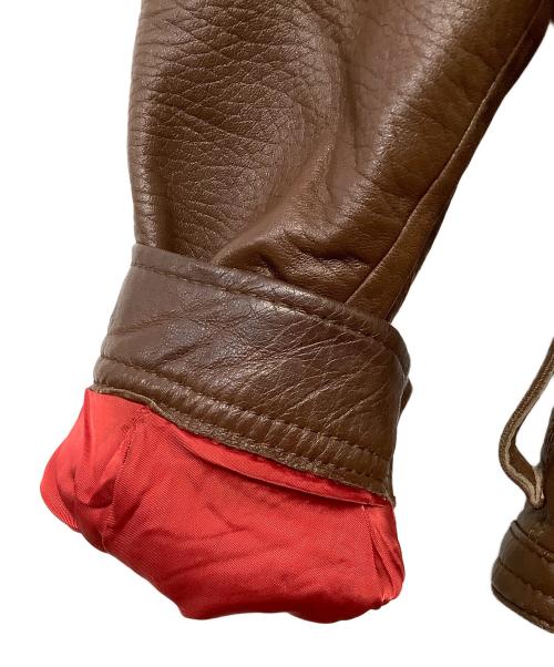 GIORGIO ARMANI（ジョルジョアルマーニ）GIORGIO ARMANI (ジョルジョアルマーニ) レザーブルゾン ブラウン×ブラック サイズ:Freeの古着・服飾アイテム