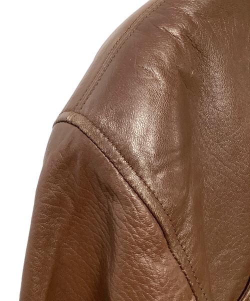 GIORGIO ARMANI（ジョルジョアルマーニ）GIORGIO ARMANI (ジョルジョアルマーニ) レザーブルゾン ブラウン×ブラック サイズ:Freeの古着・服飾アイテム