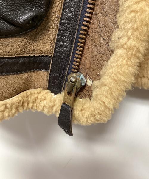 Golden Bear（ゴールデンベア）Golden Bear (ゴールデンベア) ムートンジャケット ブラウン×ベージュ サイズ:38の古着・服飾アイテム