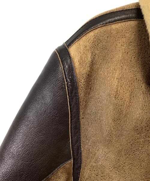 Golden Bear（ゴールデンベア）Golden Bear (ゴールデンベア) ムートンジャケット ブラウン×ベージュ サイズ:38の古着・服飾アイテム