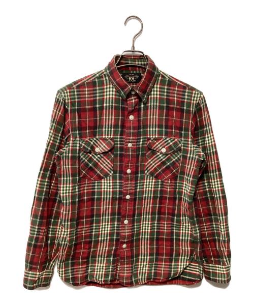 RRL（ダブルアールエル）RRL (ダブルアールエル) 長袖シャツ レッド×グリーン サイズ:Sの古着・服飾アイテム