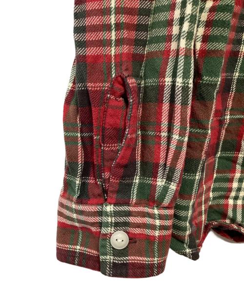 RRL（ダブルアールエル）RRL (ダブルアールエル) 長袖シャツ レッド×グリーン サイズ:Sの古着・服飾アイテム