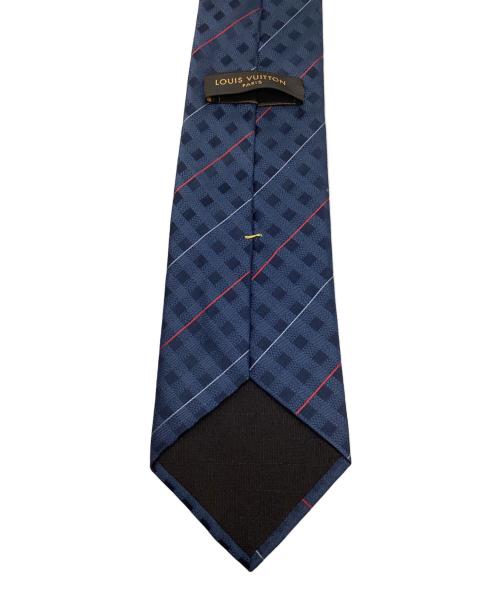 LOUIS VUITTON（ルイ ヴィトン）LOUIS VUITTON (ルイ ヴィトン) シルクネクタイ ネイビー×レッド サイズ:記載無しの古着・服飾アイテム