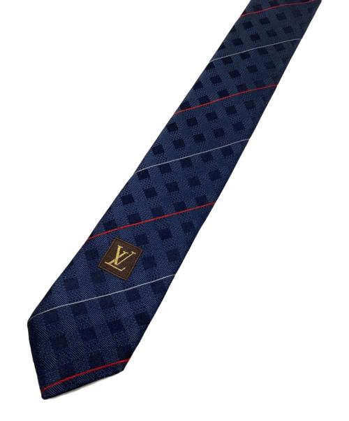 LOUIS VUITTON（ルイ ヴィトン）LOUIS VUITTON (ルイ ヴィトン) シルクネクタイ ネイビー×レッド サイズ:記載無しの古着・服飾アイテム