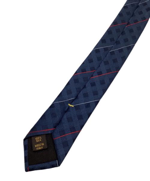 LOUIS VUITTON（ルイ ヴィトン）LOUIS VUITTON (ルイ ヴィトン) シルクネクタイ ネイビー×レッド サイズ:記載無しの古着・服飾アイテム