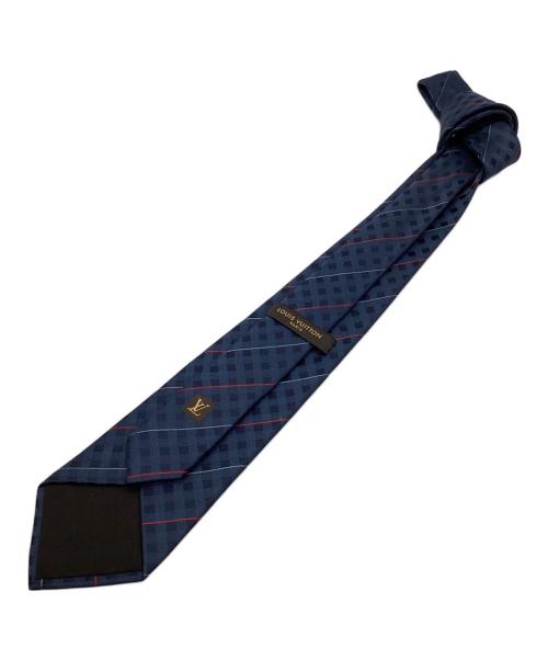 LOUIS VUITTON（ルイ ヴィトン）LOUIS VUITTON (ルイ ヴィトン) シルクネクタイ ネイビー×レッド サイズ:記載無しの古着・服飾アイテム
