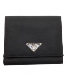 PRADA（プラダ）の古着「3つ折り財布」｜ブラック