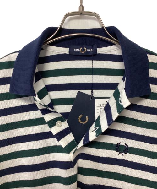 FRED PERRY（フレッドペリー）FRED PERRY (フレッドペリー) BEAMS (ビームス) ポロシャツ グリーン×ネイビー×ホワイト サイズ:S 未使用品の古着・服飾アイテム