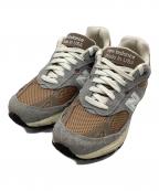 NEW BALANCEニューバランス）の古着「ローカットスニーカー」｜ライトグレー×ブラウン