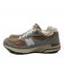 NEW BALANCE (ニューバランス) ローカットスニーカー ライトグレー×ブラウン サイズ:26：16000円
