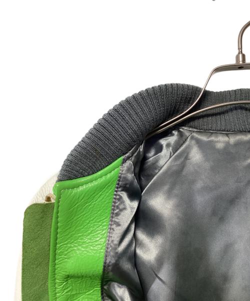 KADOYA（カドヤ）KADOYA (カドヤ) レザースタジャン グリーン×ホワイト サイズ:Lの古着・服飾アイテム