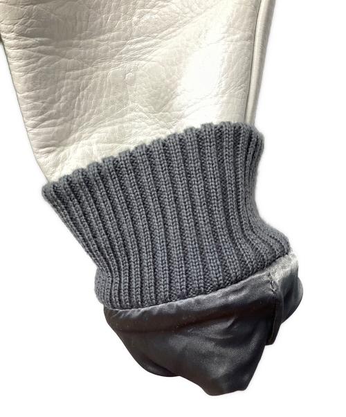 KADOYA（カドヤ）KADOYA (カドヤ) レザースタジャン グリーン×ホワイト サイズ:Lの古着・服飾アイテム