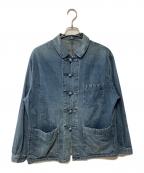 BLUE BLUEブルーブルー）の古着「ライトデニムフレンチチャイナワークジャケット」｜ブルー