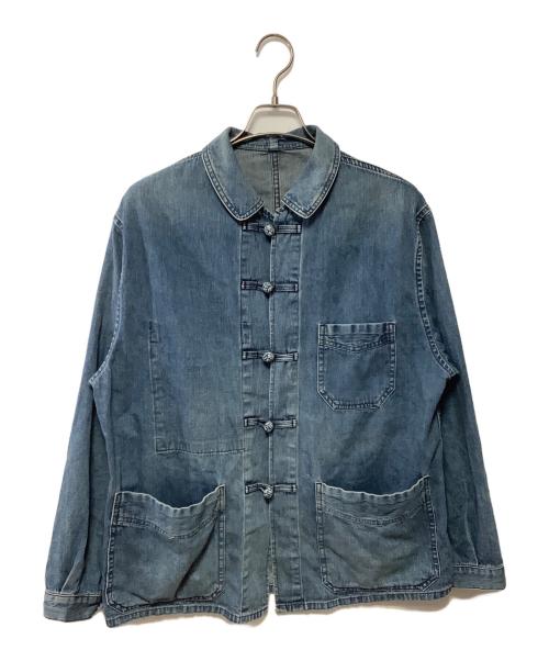 BLUE BLUE（ブルーブルー）BLUE BLUE (ブルーブルー) ライトデニムフレンチチャイナワークジャケット ブルー サイズ:2の古着・服飾アイテム