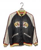 HOUSTONヒューストン）の古着「インディゴスカジャン「TIGER」」｜ブラック×ライトグレー