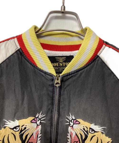 HOUSTON（ヒューストン）HOUSTON (ヒューストン) インディゴスカジャン「TIGER」 ブラック×ライトグレー サイズ:LARGEの古着・服飾アイテム