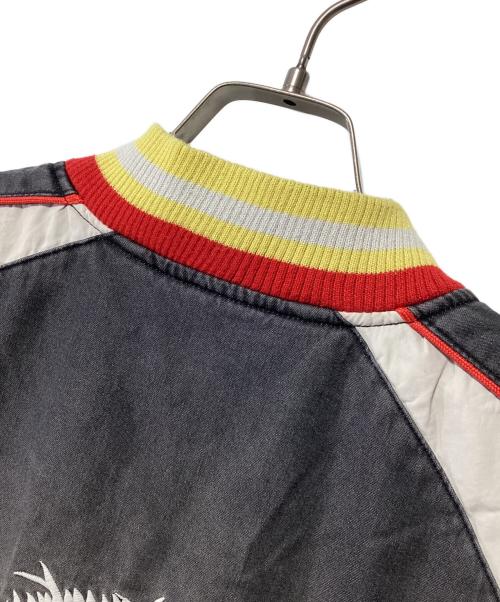 HOUSTON（ヒューストン）HOUSTON (ヒューストン) インディゴスカジャン「TIGER」 ブラック×ライトグレー サイズ:LARGEの古着・服飾アイテム