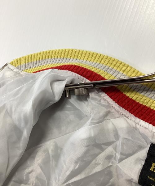 HOUSTON（ヒューストン）HOUSTON (ヒューストン) インディゴスカジャン「TIGER」 ブラック×ライトグレー サイズ:LARGEの古着・服飾アイテム