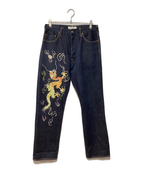 EVISU（エヴィス）EVISU (エヴィス) 龍虎刺繍デニムパンツ インディゴ サイズ:34の古着・服飾アイテム