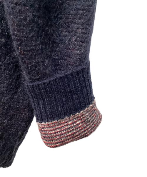 Needles（ニードルズ）Needles (ニードルズ) モヘヤパピヨンニットカーディガン グレー×ネイビー×レッド サイズ:Mの古着・服飾アイテム