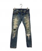 Thee Hysteric XXXジィ ヒステリックトリプルエックス）の古着「クラッシュジーンズ」｜インディゴ