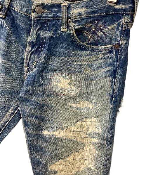 Thee Hysteric XXX（ジィ ヒステリックトリプルエックス）Thee Hysteric XXX (ジィ ヒステリックトリプルエックス) クラッシュジーンズ インディゴ サイズ:30の古着・服飾アイテム