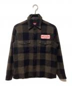 HIDE AND SEEKハイドアンドシーク）の古着「長袖シャツ」｜ブラウン×ブラック