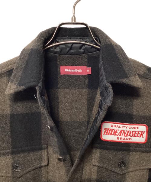 HIDE AND SEEK（ハイドアンドシーク）HIDE AND SEEK (ハイドアンドシーク) 長袖シャツ ブラウン×ブラック サイズ:Mの古着・服飾アイテム
