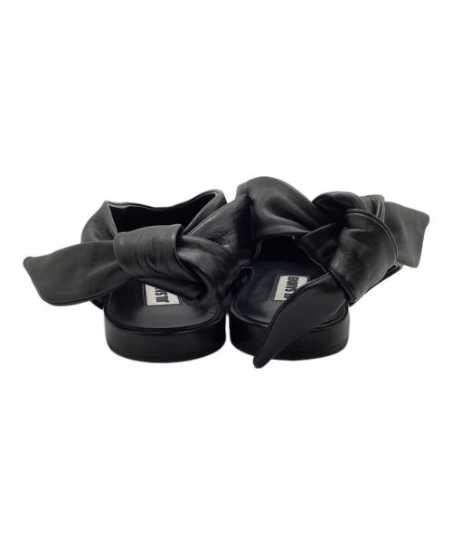 JIL SANDER（ジルサンダー）JIL SANDER (ジルサンダー) ポインテットトゥノットスリングバックバレエシューズ ブラック サイズ:35の古着・服飾アイテム