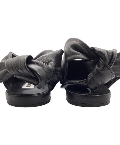 JIL SANDER（ジルサンダー）JIL SANDER (ジルサンダー) ポインテットトゥノットスリングバックバレエシューズ ブラック サイズ:35の古着・服飾アイテム