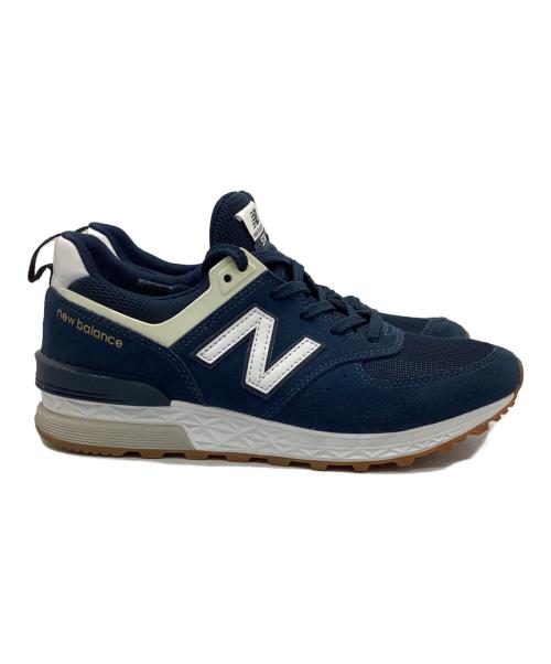 NEW BALANCE（ニューバランス）NEW BALANCE (ニューバランス) ローカットスニーカー ネイビー×ホワイト サイズ:26の古着・服飾アイテム