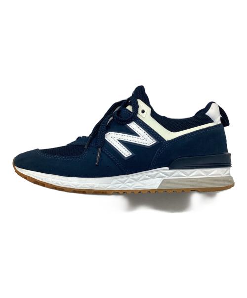 NEW BALANCE（ニューバランス）NEW BALANCE (ニューバランス) ローカットスニーカー ネイビー×ホワイト サイズ:26の古着・服飾アイテム