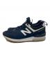 NEW BALANCE (ニューバランス) ローカットスニーカー ネイビー×ホワイト サイズ:26：4000円
