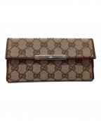 GUCCIグッチ）の古着「ロングウォレット」｜ベージュ×レッド