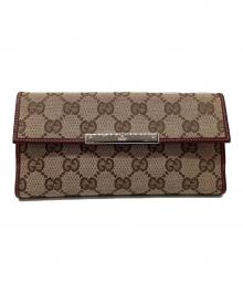 GUCCI（グッチ）の古着「ロングウォレット」｜ベージュ×レッド