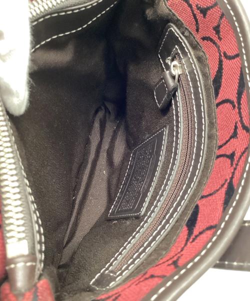 COACH（コーチ）COACH (コーチ) ハンドバッグ レッド×ブラウンの古着・服飾アイテム